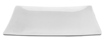 White Melamine Rectangular Footed Plate
