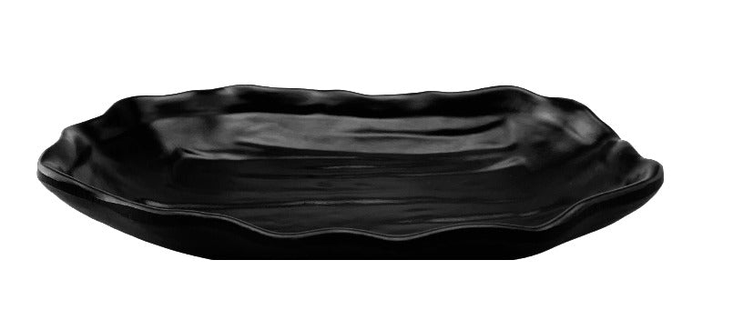 Melamine Rectangular Plate 8-1/4*, Matte Black