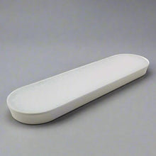 11¼″ × 3 15/16″ White & Light Green Melamine Rounded-Rectangle Plate