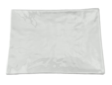 13-3/4" Melamine Rectangular Plate, Shiny White