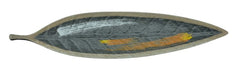 16-1/8 x1-1/8"H Melamine Leaf Platter, Brush Painting