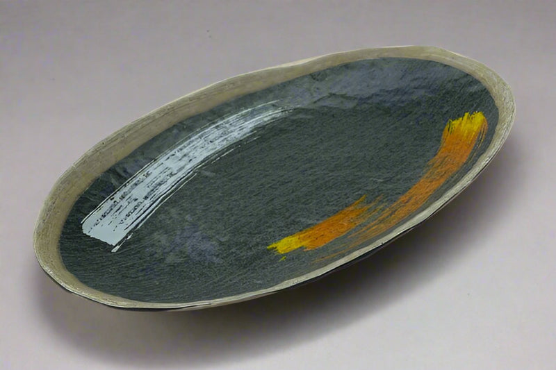 YG-5995BP Brush Painting melamine oval plate.