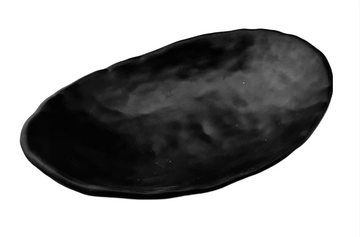 Oval Shallow Bowl, Black Matte