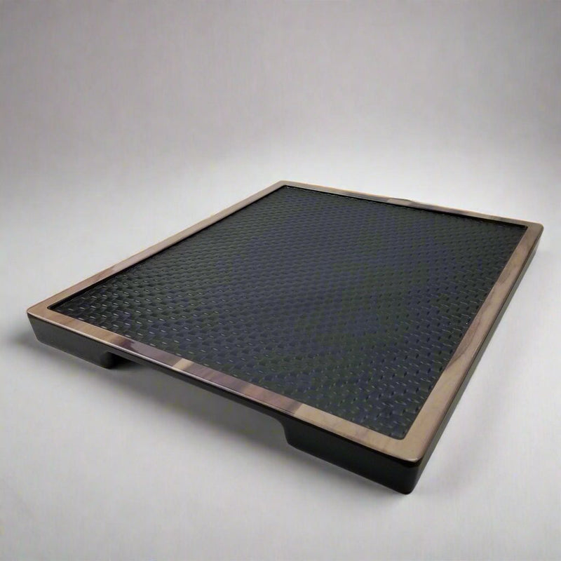 Angled view of YG-7015MW showing the brown wood-look rim