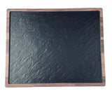 15 x12-1/8" Melamine Rectangular Plate, Marble/Wood