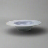 9"D Round Salad Bowl, Blue Striped Stone