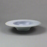 9"D Round Salad Bowl, Blue Striped Stone