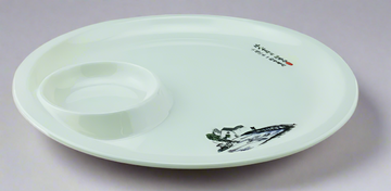 Melamine Round Plate W/ Round Saucer 6"D, Country Landscape