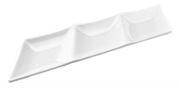 3-Compartment Plate 13-7/8", White