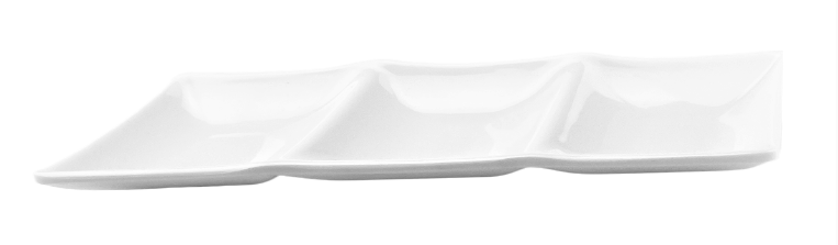 3-Compartment Plate 13-7/8", White
