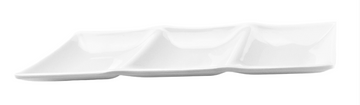 13⅞″ White Melamine 3-Compartment Plate