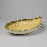 10⅜″ Bamboo-Pattern Melamine Drop-Shaped Tempura Plate
