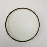 ROUND straight up PLATE  Cream with brown rim