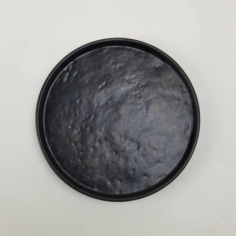 YG-8057MG Meteorite Gold plate showing its pitted surface from above