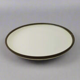 ROUND PLATE  Cream with Brown Rim