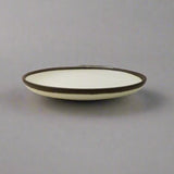 ROUND PLATE  Cream with Brown Rim