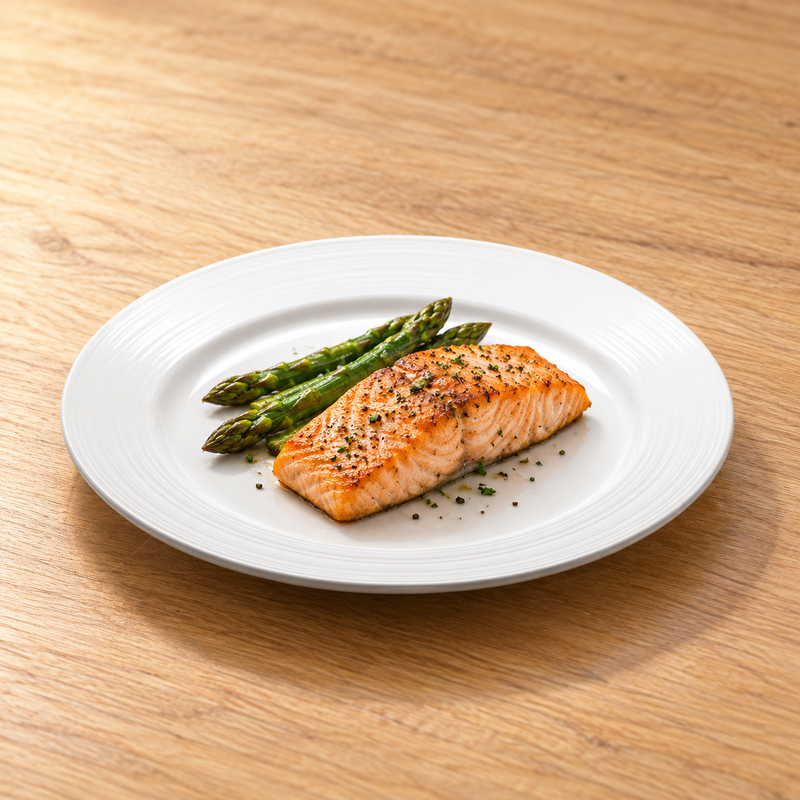 10½″ White Ceramic Round Plate — Ridged Rim — Room for the Main Course