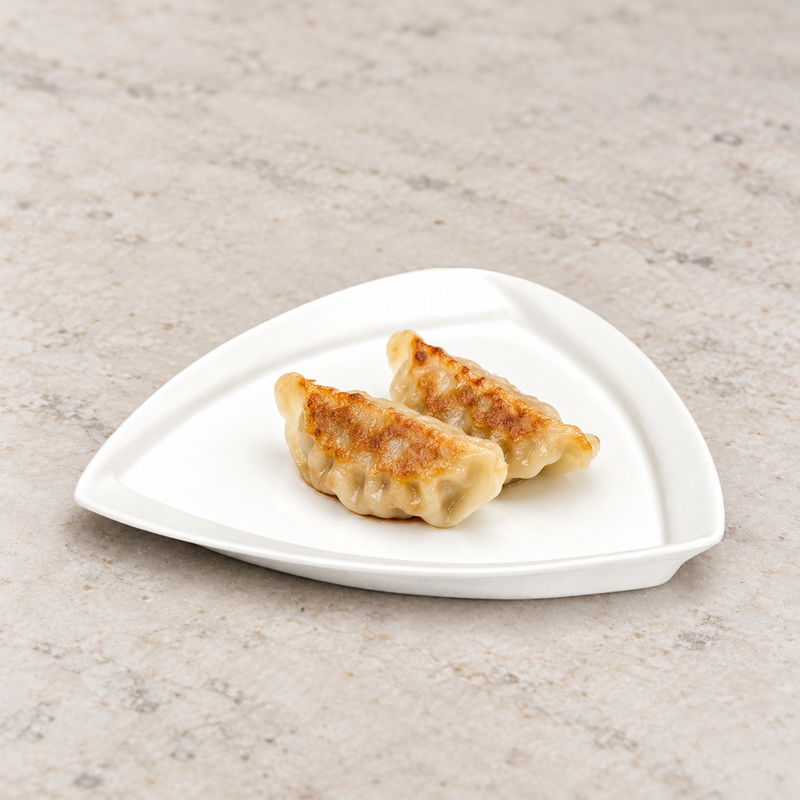 7″ White Porcelain Triangular Plate — A Small Course in Focus