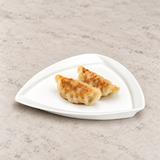 7″ White Porcelain Triangular Plate — serving example