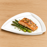 10″ White Porcelain Triangular Plate — serving example