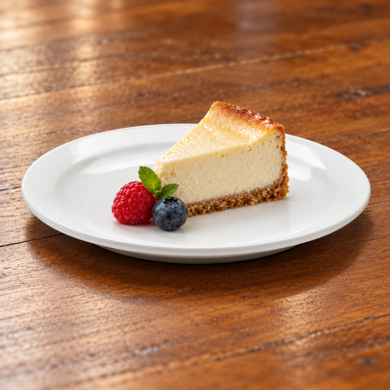 6⅛″ White Ceramic Rimmed Round Plate — A Petite Dessert Course