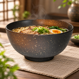 A0099-BR Ceramic Bowl — 62 fl. oz., Brown — styled serving scene