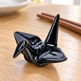 A11885-BK black crane chopstick rest in a table setting