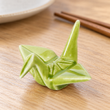 A11885-GR crane chopstick rest in a table setting