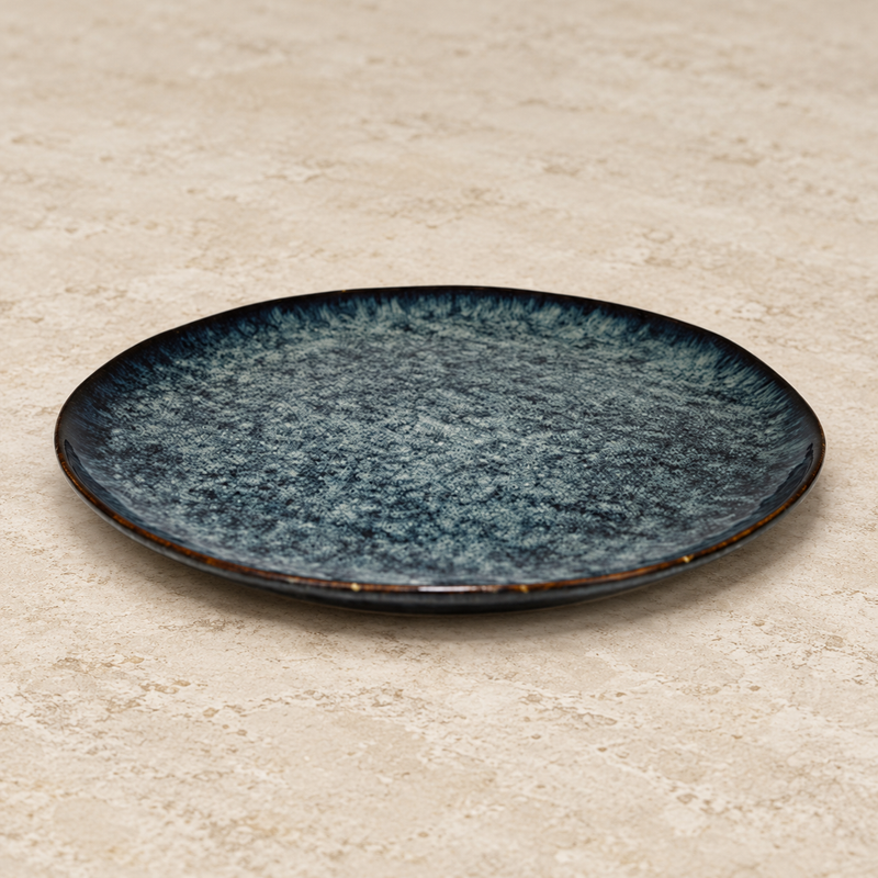 10.25" Obsidian Ceramic Round Plate — An Anchor for the Place Setting