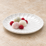 12¼″ White Ceramic Flower Plate — dessert serving