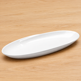 White oval plate on a tabletop