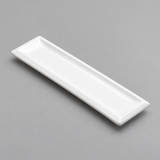 A6291 white narrow rectangular plate in an elevated oblique view