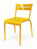 Stackable Aluminum Two-Slat Restaurant Chair in Yellow