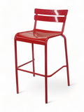 Aluminum Two-Slat Restaurant Barstool in Red