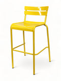 Aluminum Two-Slat Restaurant Barstool in Yellow