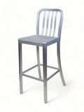 Aluminum Navy-Style Restaurant Barstool in Brushed Aluminum