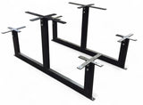 Black metal bench frame set of two; tabletop and bench seats not included
