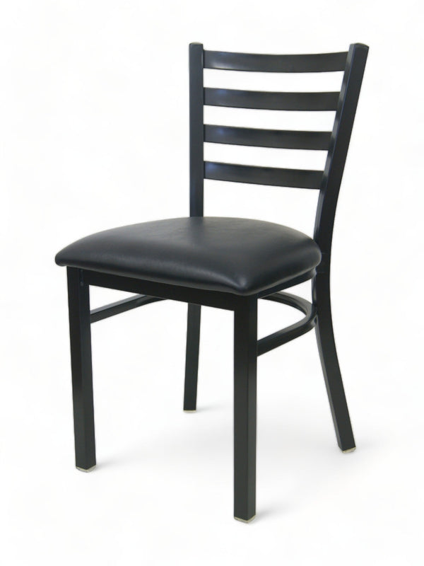 Metal Restaurant Chair with Black Padded Seat