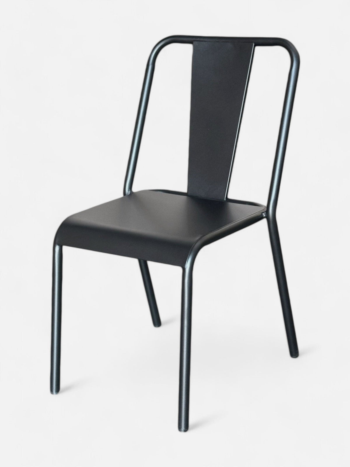 Black Metal Stackable Restaurant Patio Chair