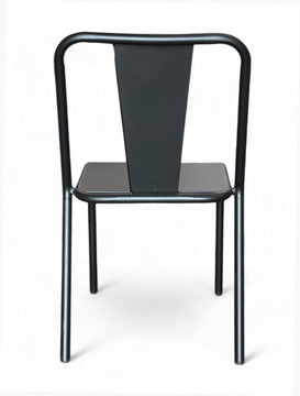 Black Metal Stackable Restaurant Patio Chair