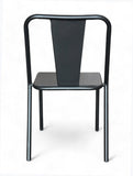 Black Metal Stackable Restaurant Patio Chair