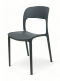 Black plastic restaurant chair
