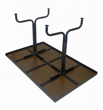 Table base installation example; tabletop and additional bases shown for illustration