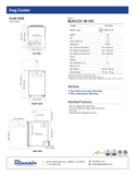 Blue Air BLKC23-1B-HC manufacturer dimensional drawing with top, front and side views, beer tower and caster dimensions, and electrical ratings.