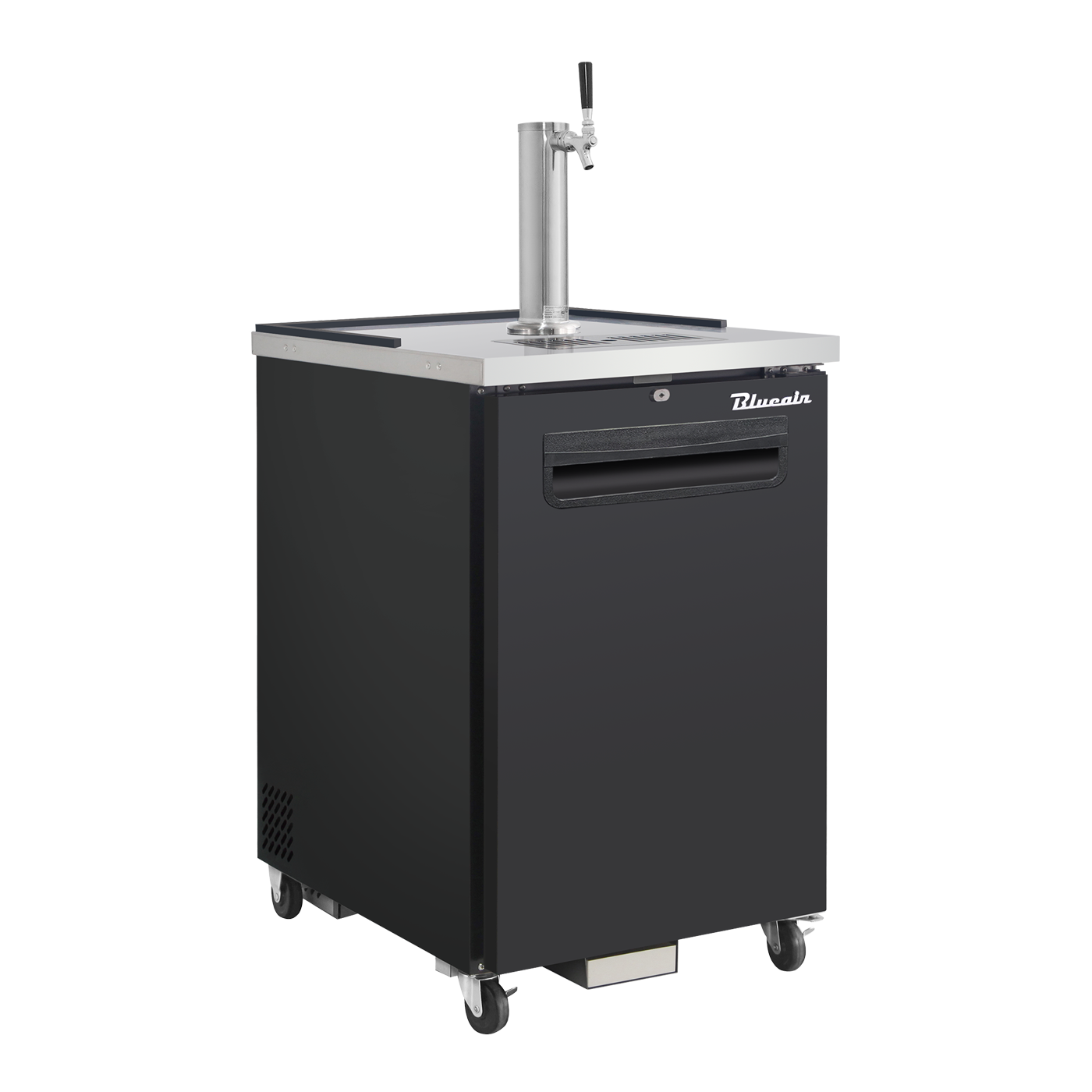 Blue Air BLKC23-1B-HC 23" Black Keg Cooler - Solid Door