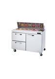 Blue Air BLPT48-D2L-HC 48" Stainless Steel Sandwich Prep Refrigerator - 2 Drawers 1 Door (R)