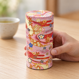 20208P patterned tea canister being set on a table; cup and other scene accessories are not included.