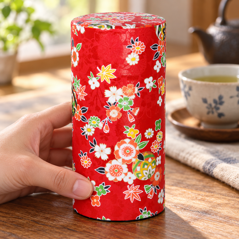 1920H1 — Red floral pattern at hand scale