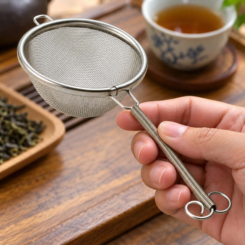 KB8722 — A small strainer with a long grip
