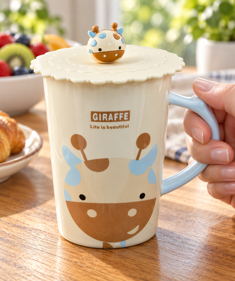 PC12-2 — A tall character mug beside breakfast